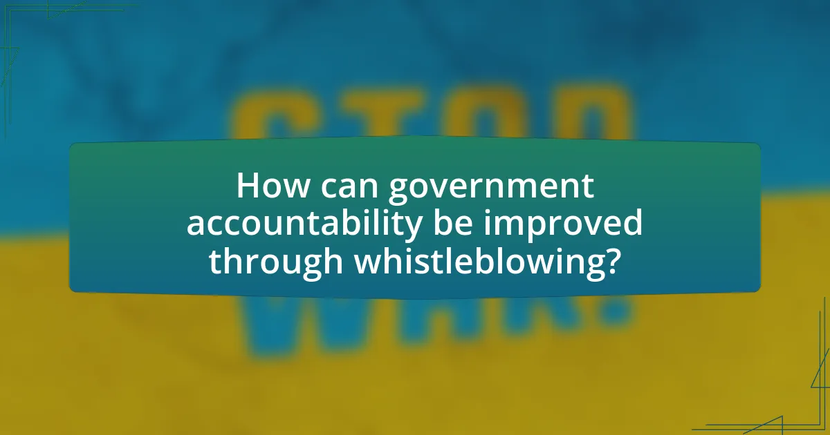 How can government accountability be improved through whistleblowing?