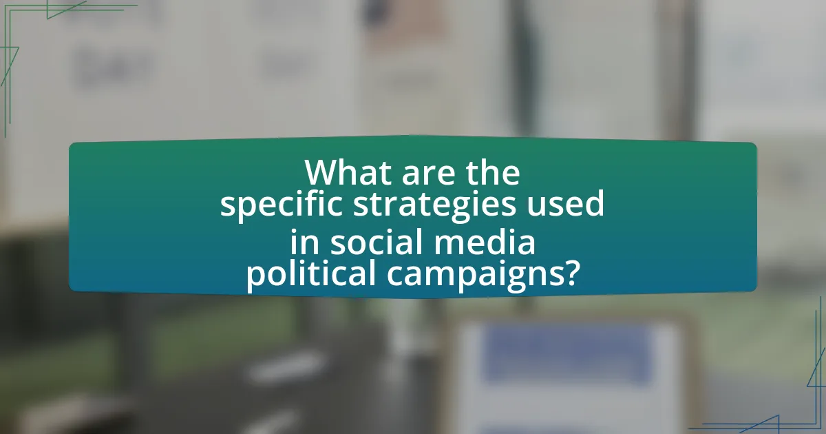 What are the specific strategies used in social media political campaigns?